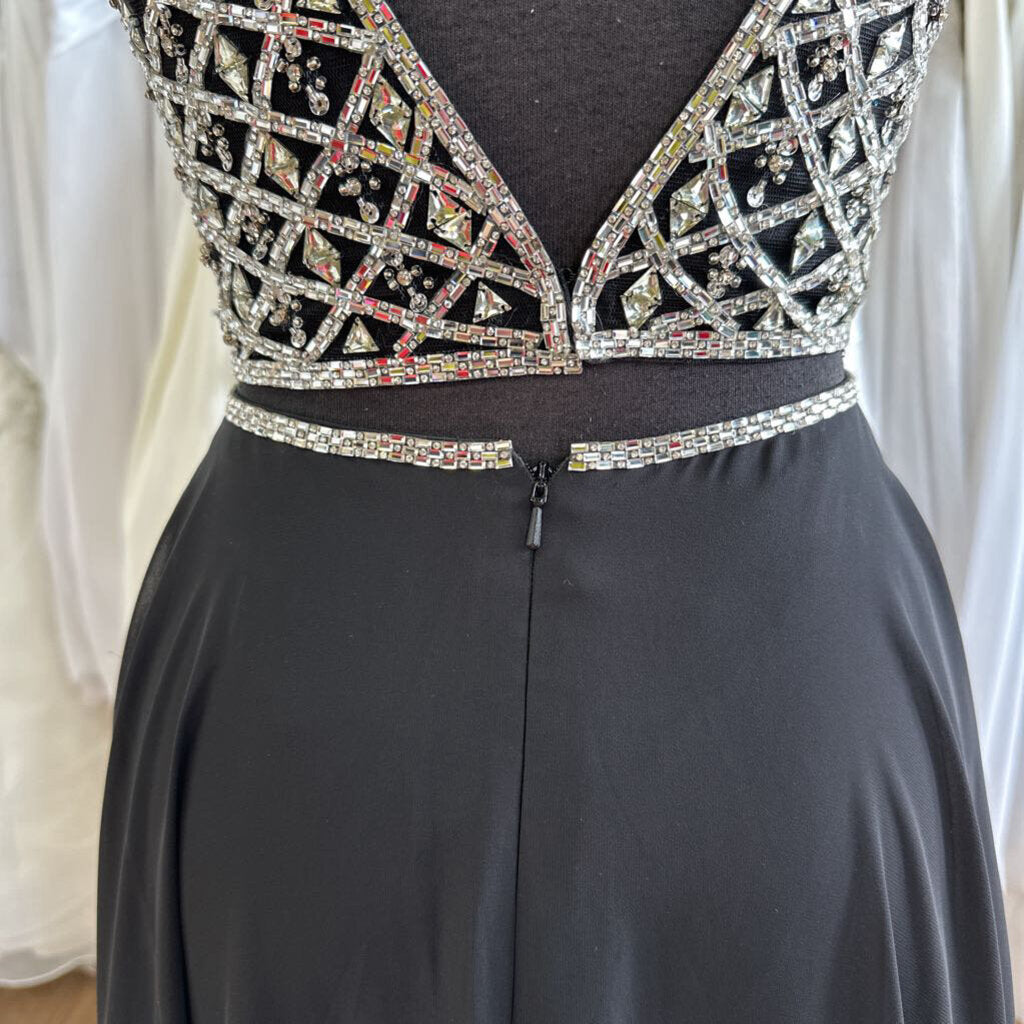 Tiffany Black/Silver Two-Piece Long Formal 10