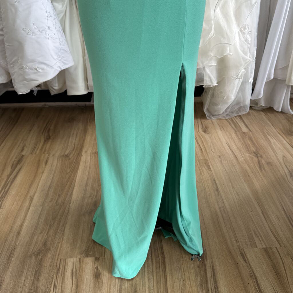 Panoply Sea Foam High Neck Long Formal 8
