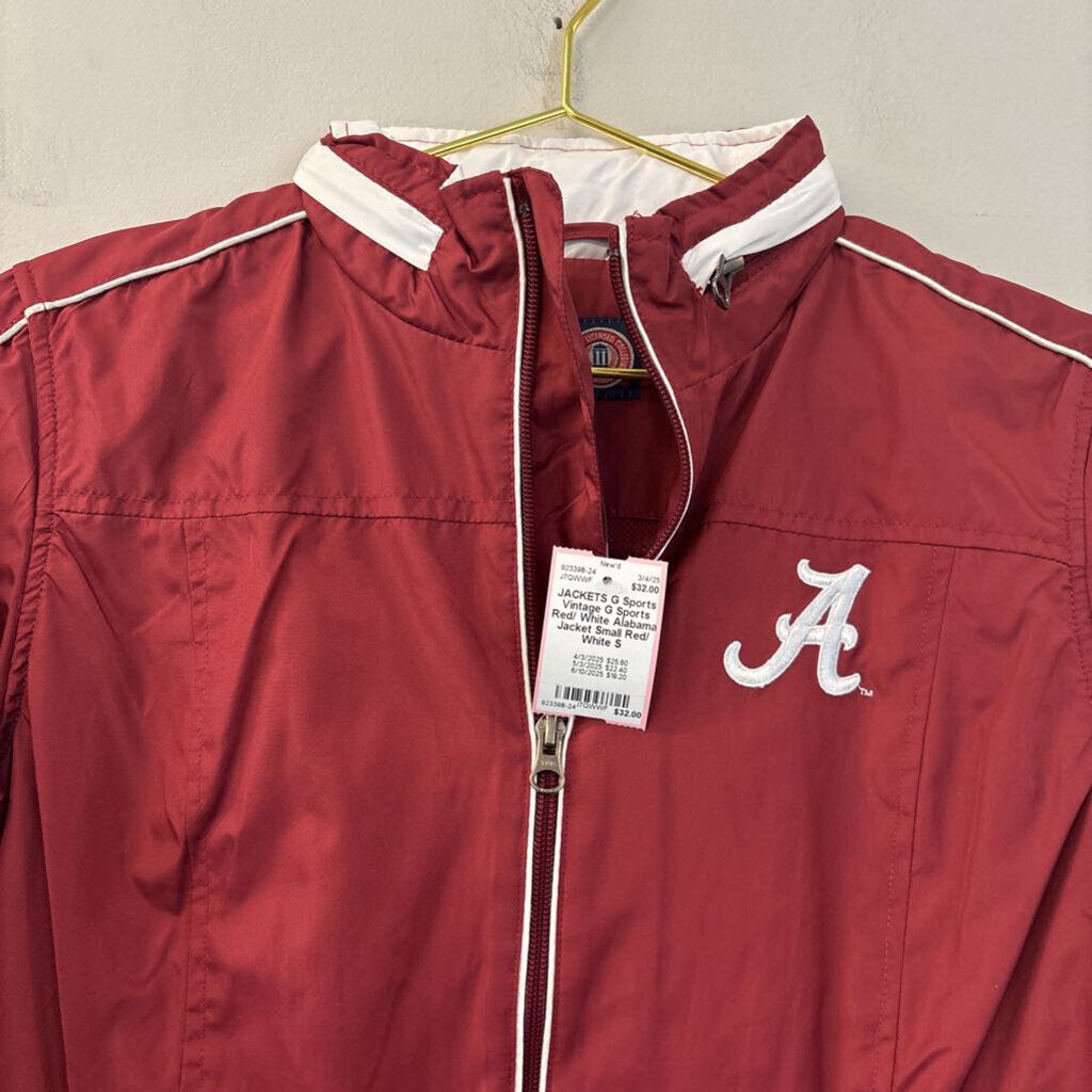 Vintage G Sports Red/ White Alabama Jacket Small