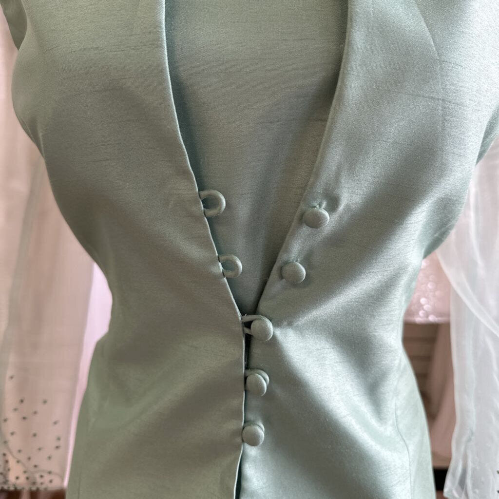 Jessica Howard Green Jacket/ Dress Set Long Formal Dress 6