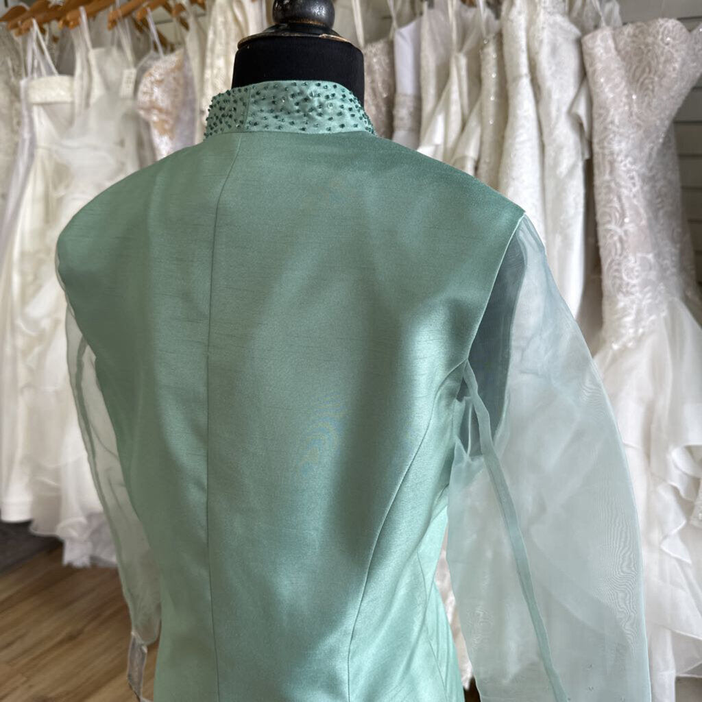 Jessica Howard Green Jacket/ Dress Set Long Formal Dress 6