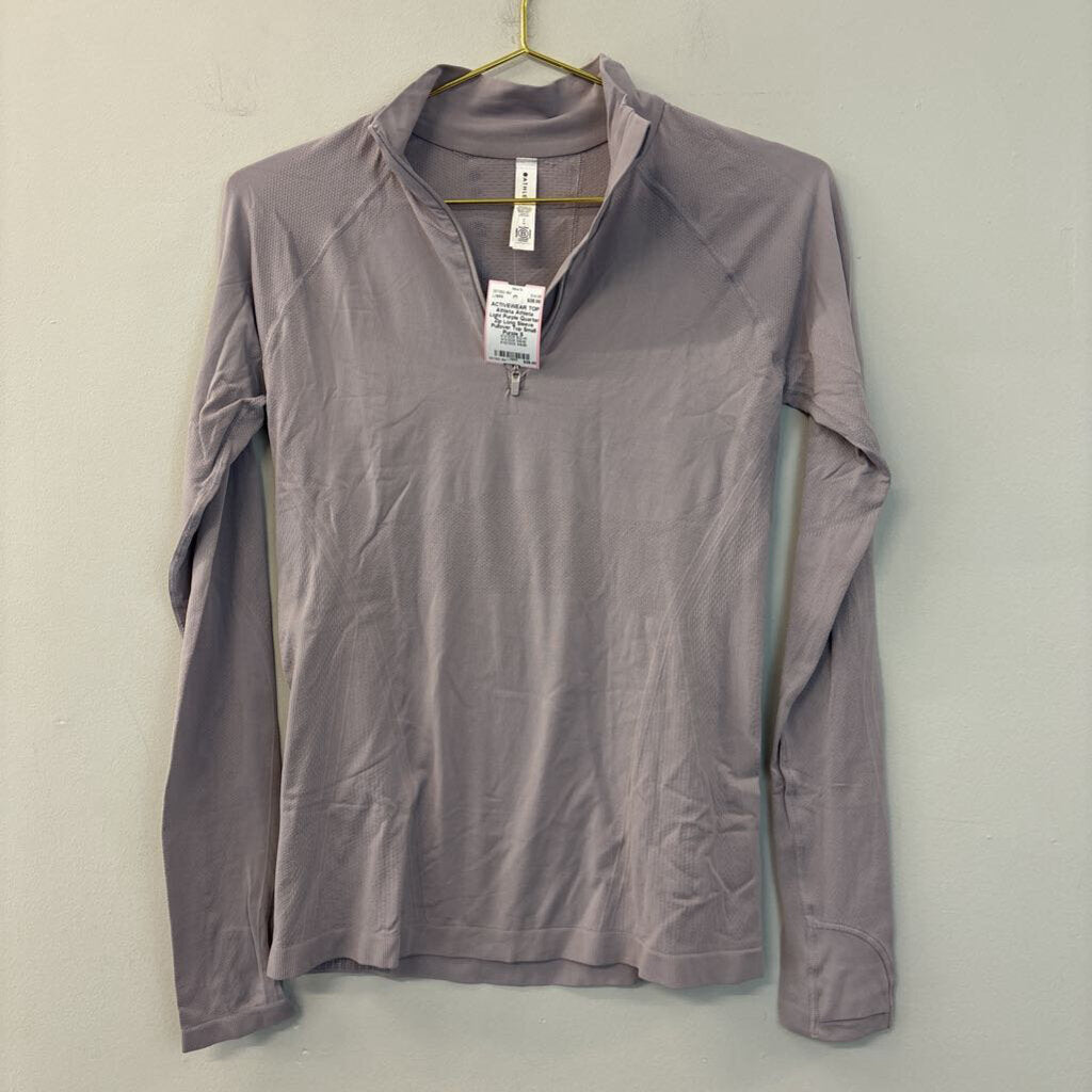 Athleta Light Purple Quarter Zip Long Sleeve Pullover Top Small