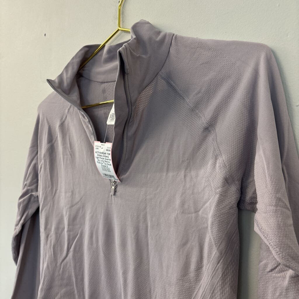 Athleta Light Purple Quarter Zip Long Sleeve Pullover Top Small