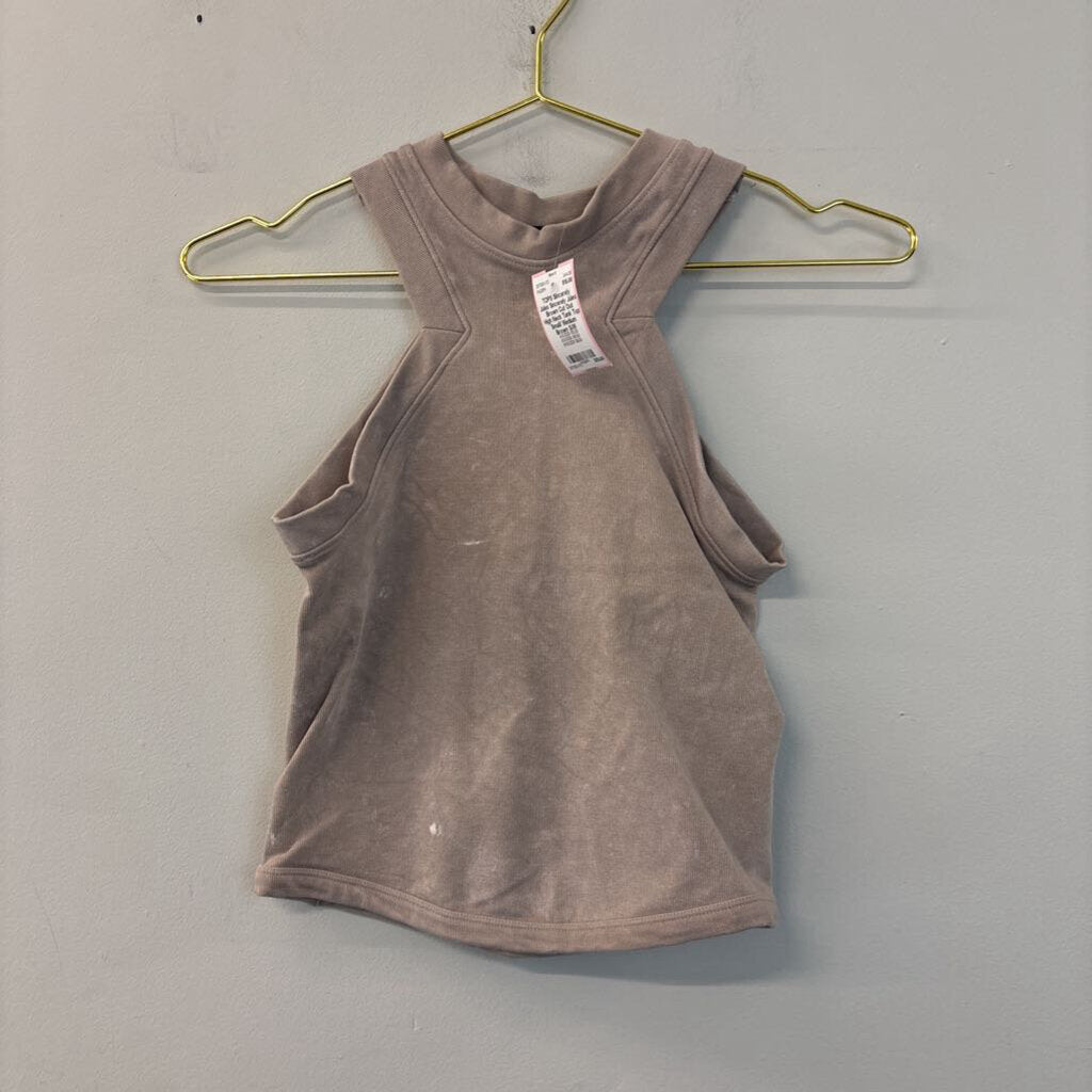 Sincerely Jules Brown Cut Out High Neck Tank Top Small/ Medium