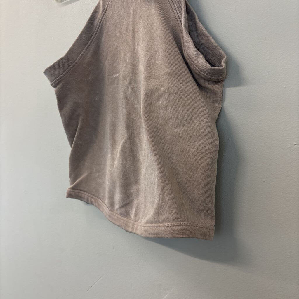 Sincerely Jules Brown Cut Out High Neck Tank Top Small/ Medium