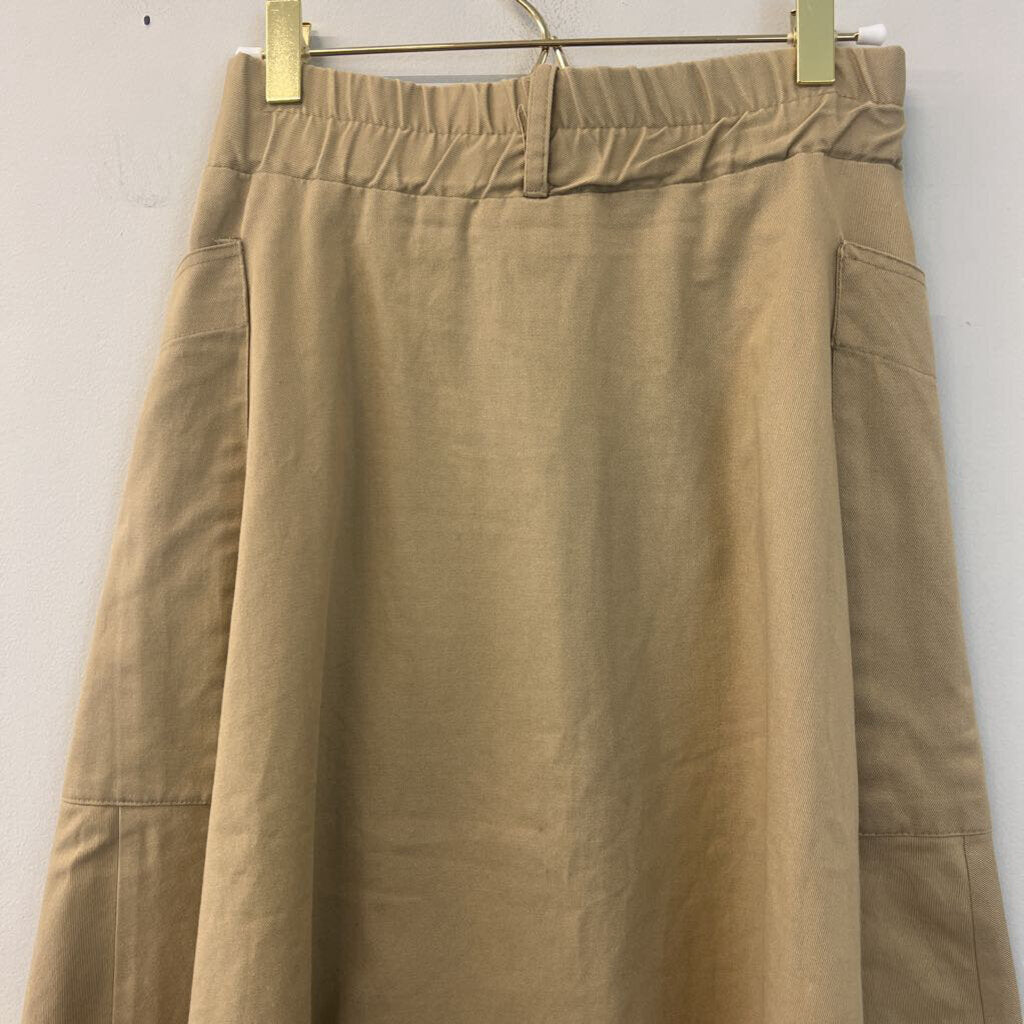 Vintage Le Jupe Brown Button Front Midi Skirt 4