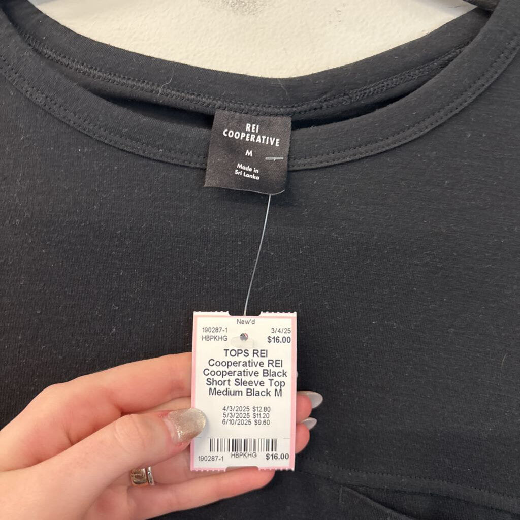 REI Cooperative Black Short Sleeve Top Medium