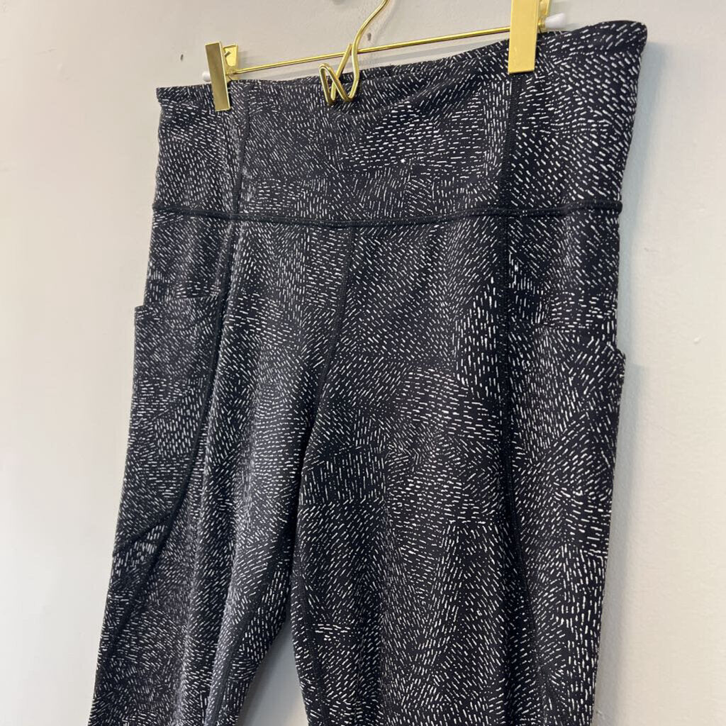 Athleta Black/ White Print Full Length Leggings Large