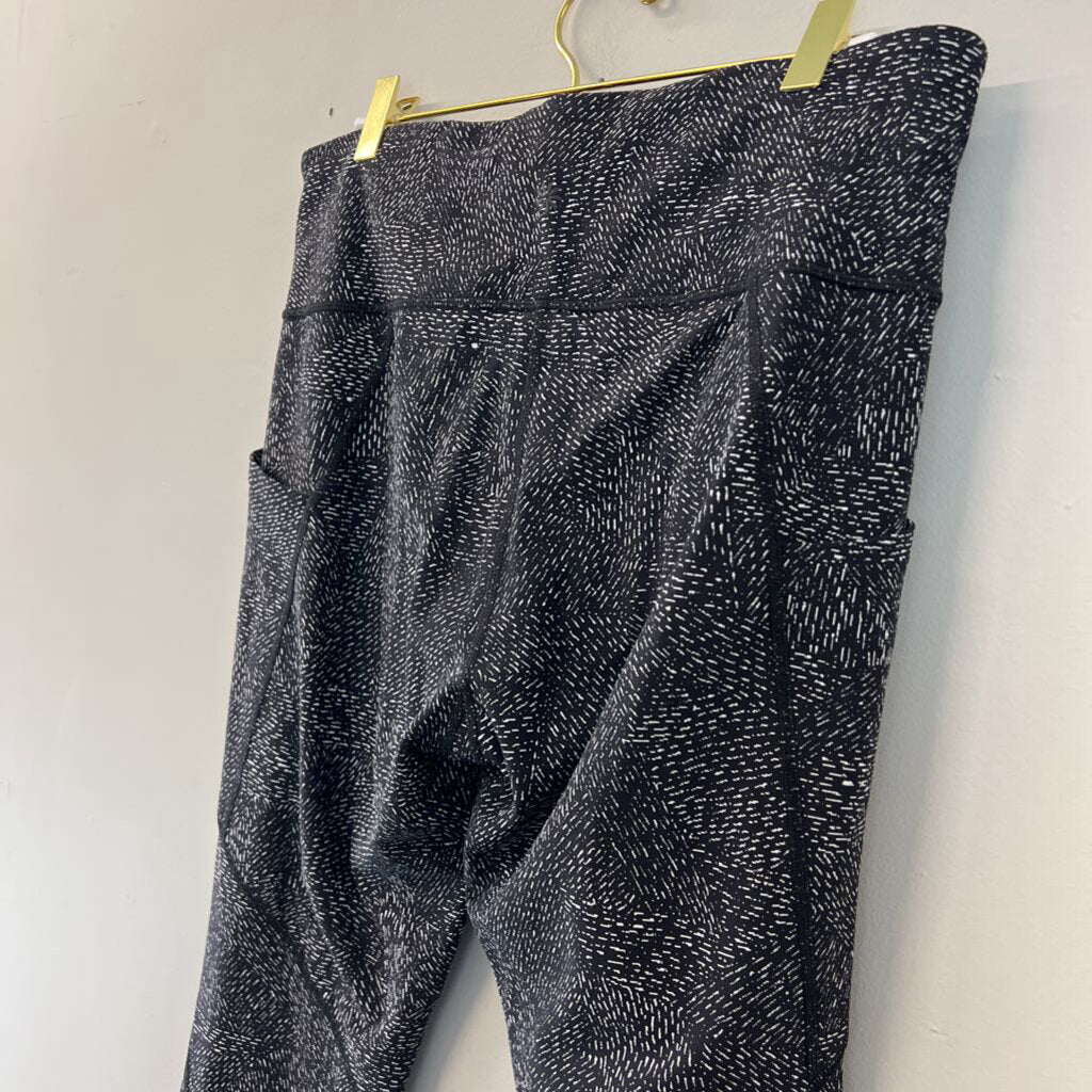 Athleta Black/ White Print Full Length Leggings Large