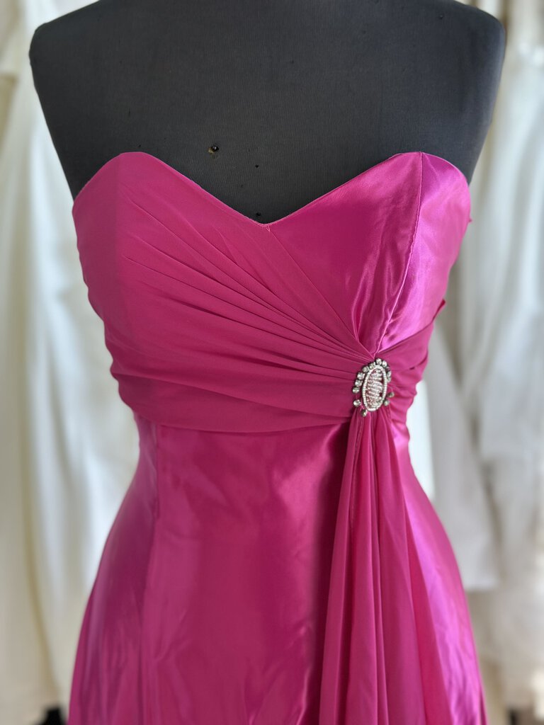 Dina Maria Strapless Chiffon Dress Small