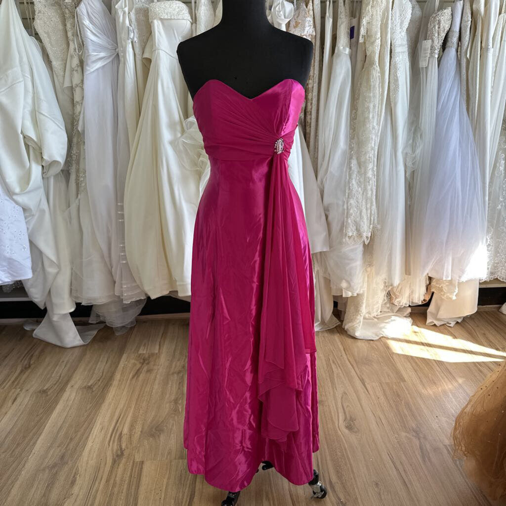 Dina Maria Strapless Chiffon Dress Small