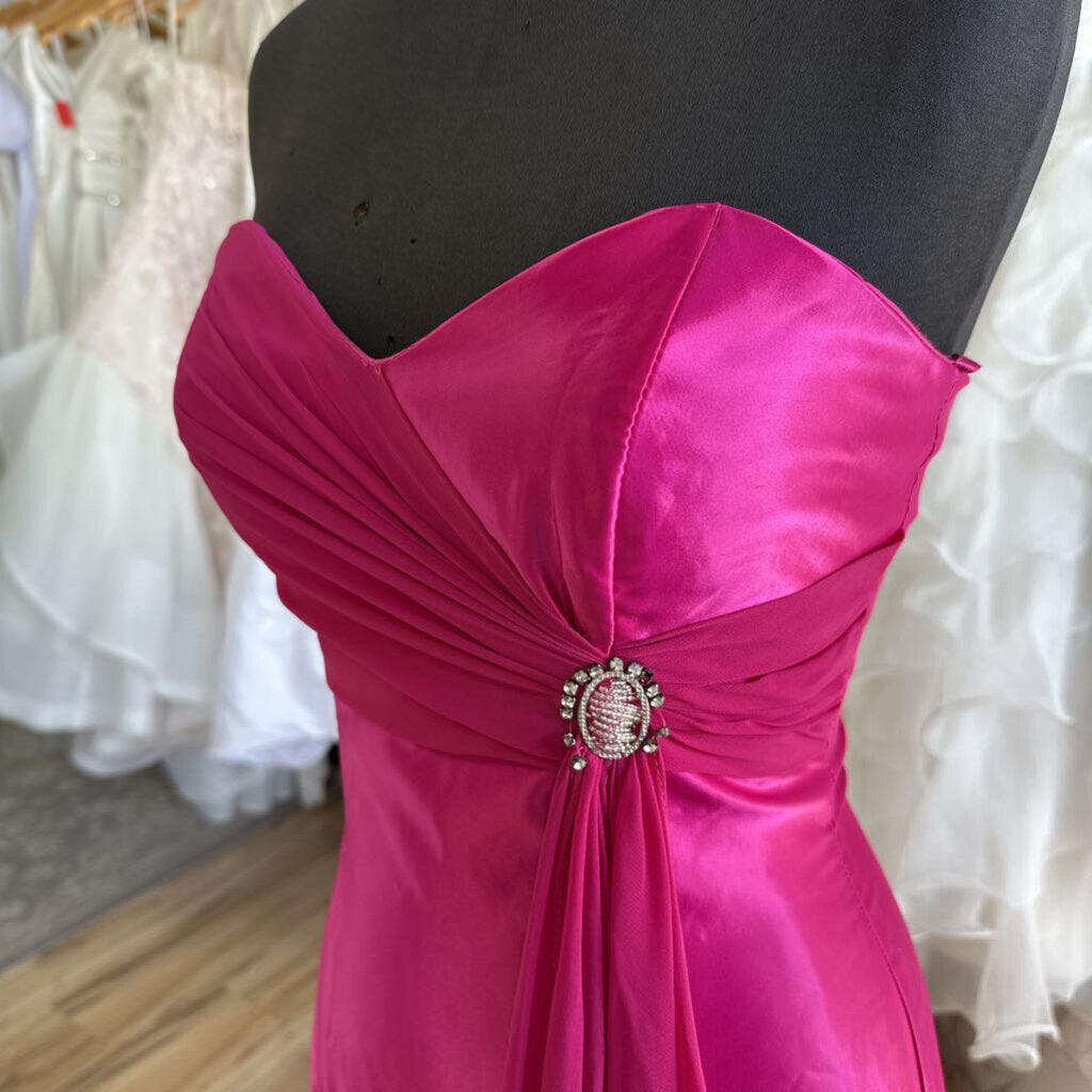 Dina Maria Strapless Chiffon Dress Small