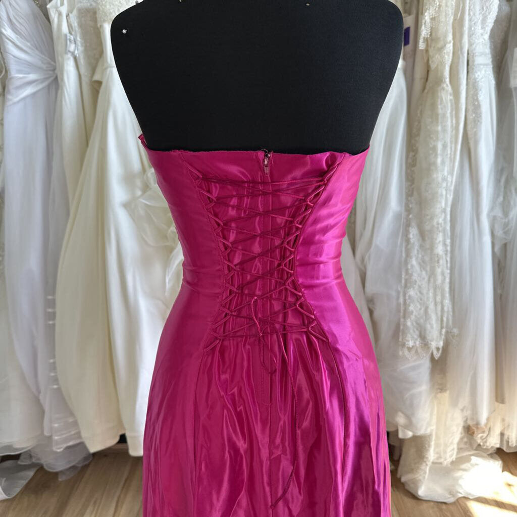 Dina Maria Strapless Chiffon Dress Small
