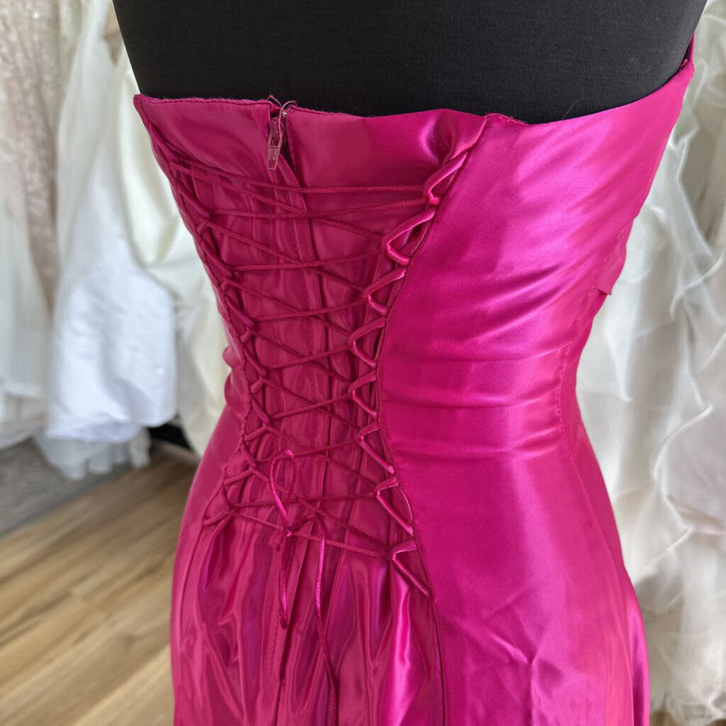 Dina Maria Strapless Chiffon Dress Small