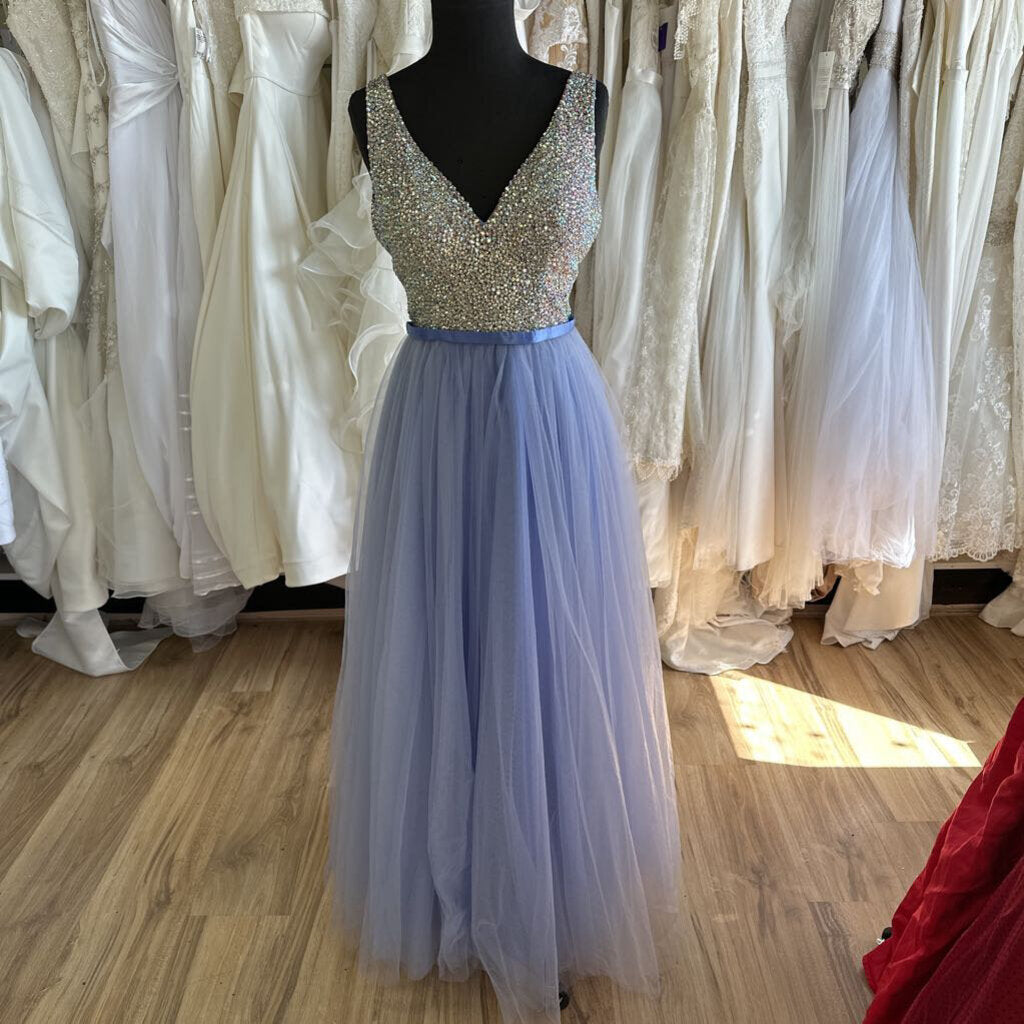Blush Prom Beaded Top Tulle Long Formal Dress 8
