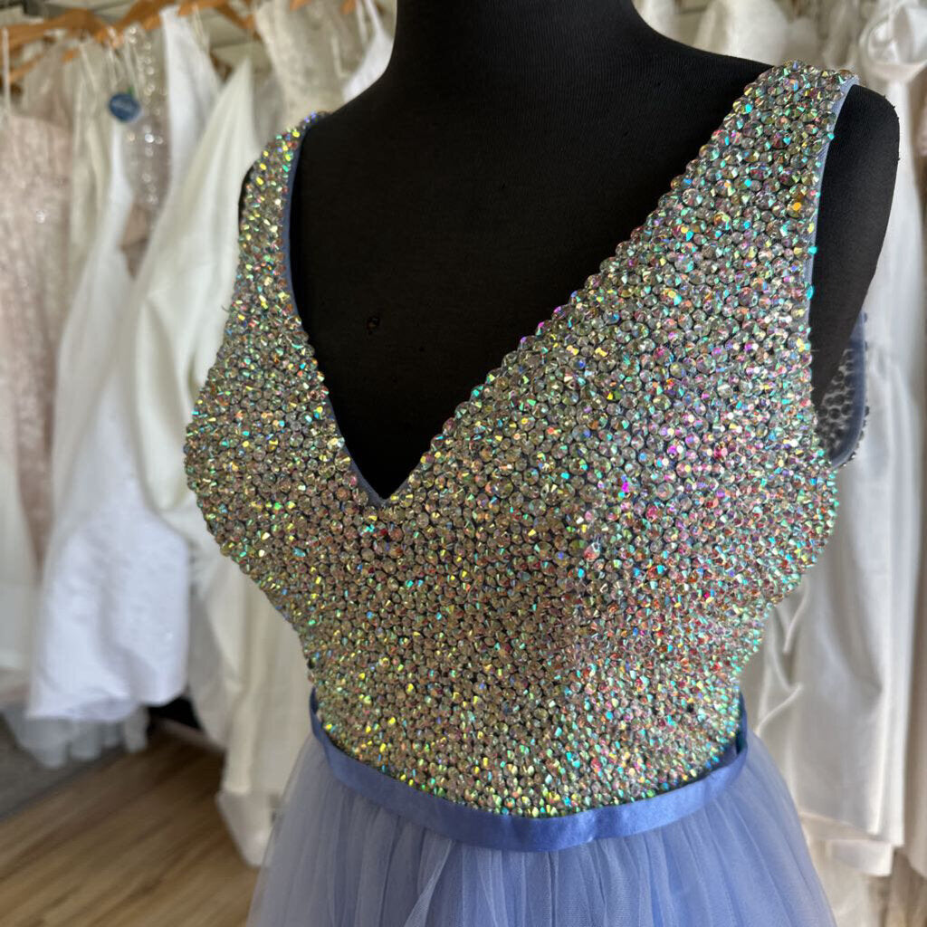 Blush Prom Beaded Top Tulle Long Formal Dress 8