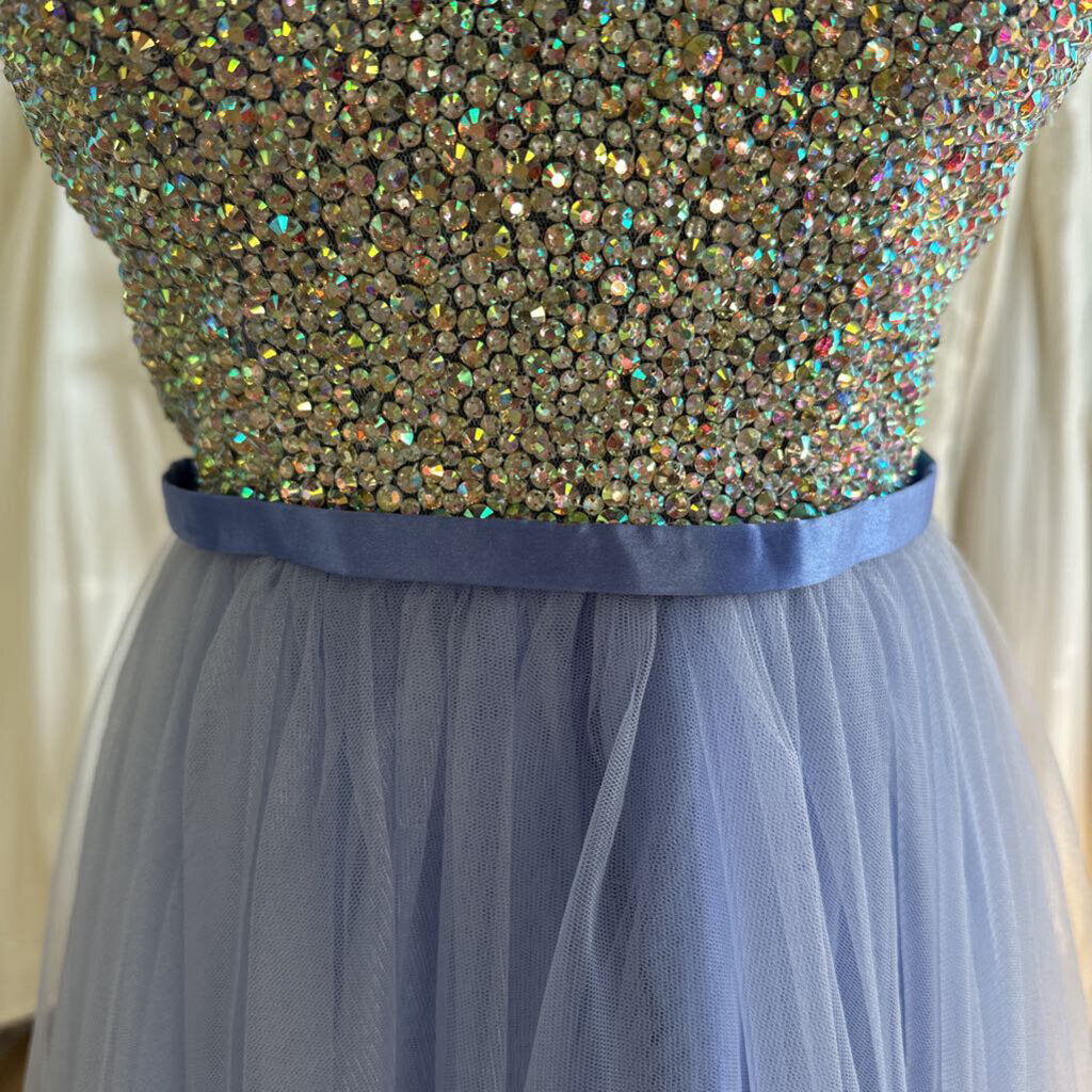 Blush Prom Beaded Top Tulle Long Formal Dress 8