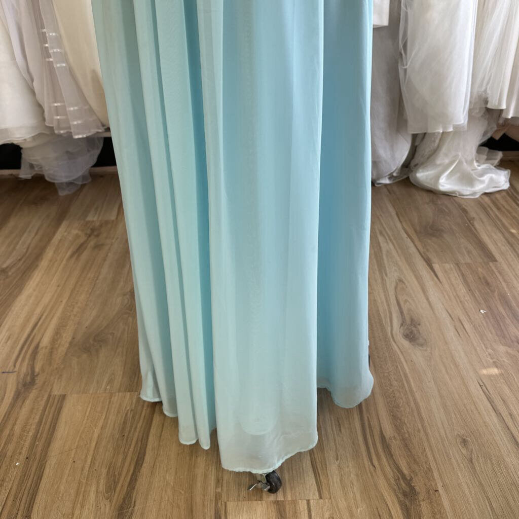 Morgan & Co Strapless Sequin Top Long Formal 9/10