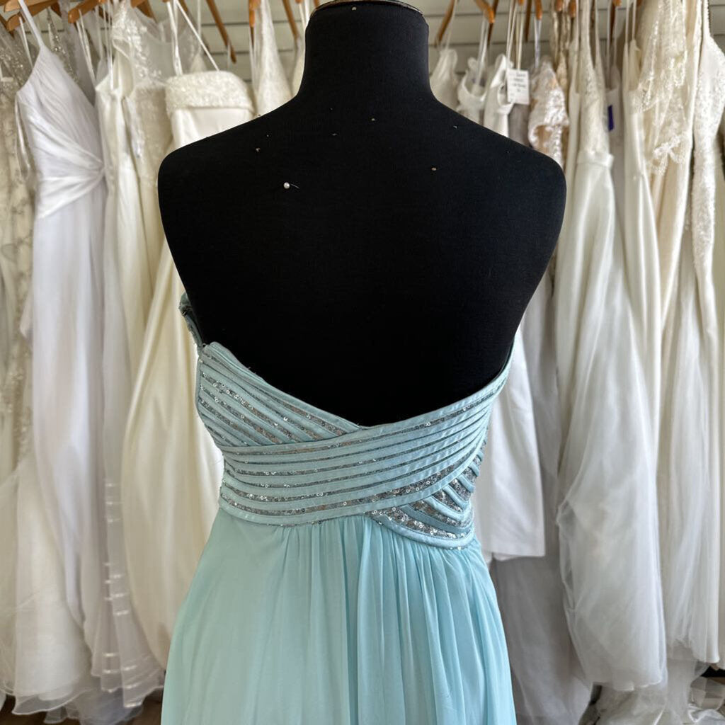 Morgan & Co Strapless Sequin Top Long Formal 9/10