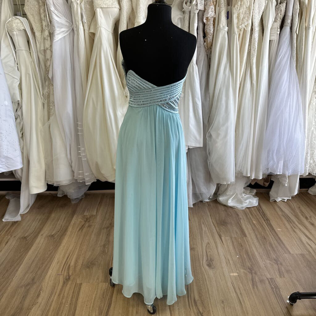 Morgan & Co Strapless Sequin Top Long Formal 9/10