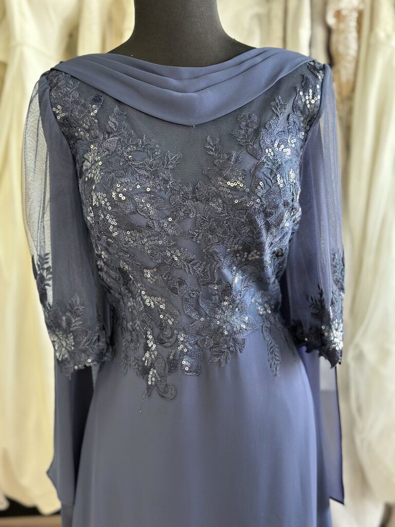 JJs House Sequined Cape Long Dress Medium