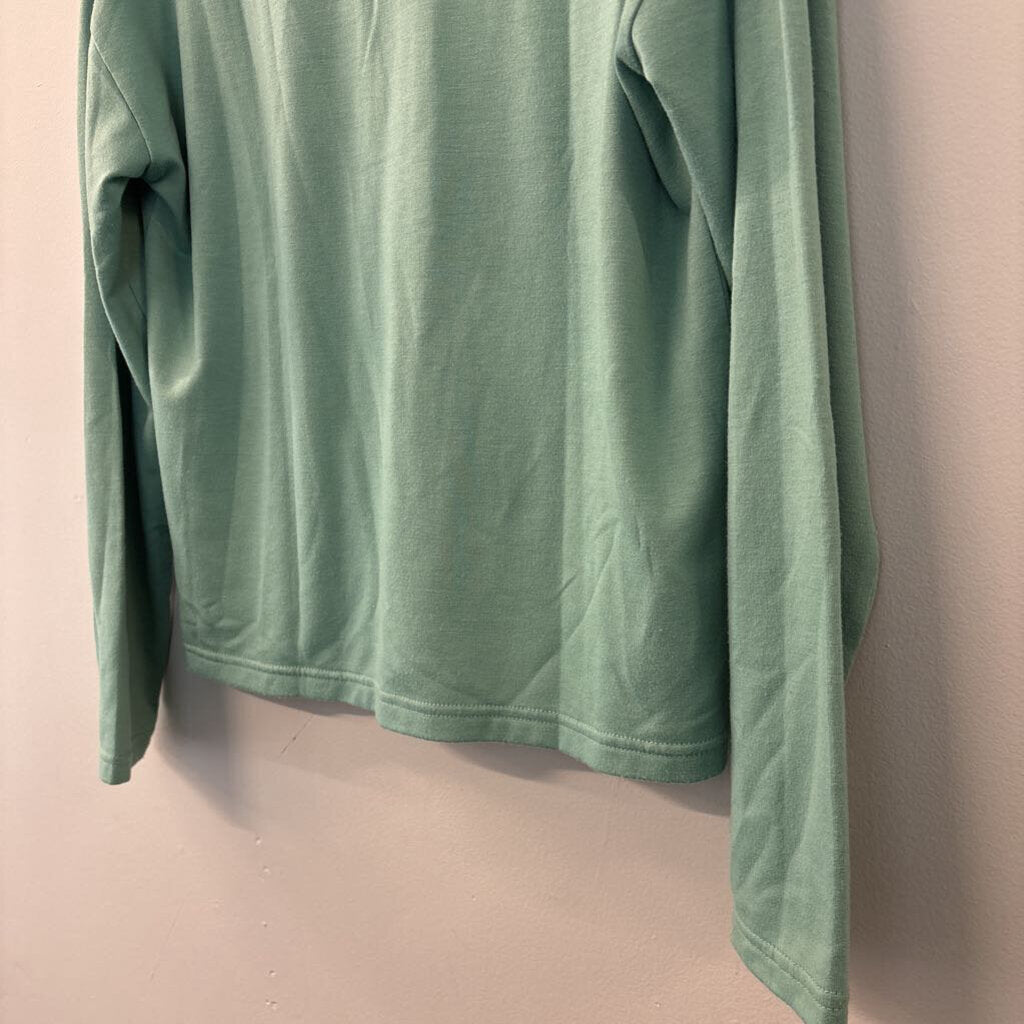 J Crew Green Long Sleeve V Neck Collared Top Extra Small