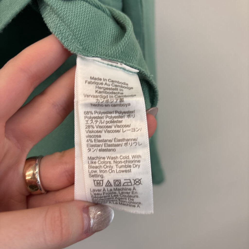 J Crew Green Long Sleeve V Neck Collared Top Extra Small
