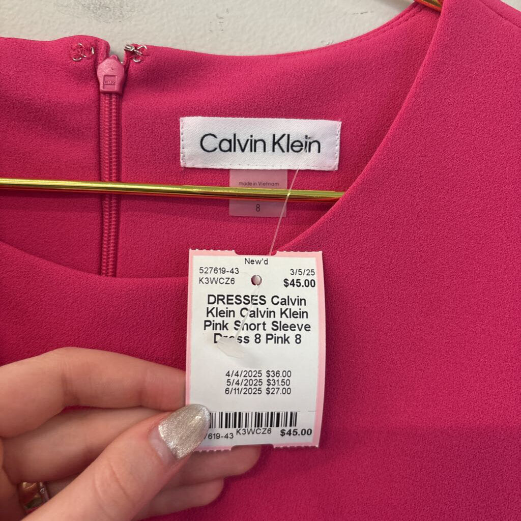 Calvin Klein Pink Short Sleeve Dress 8