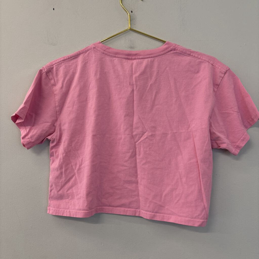 As Colour Pink Cropped 'barre energy' Graphic Tee Medium