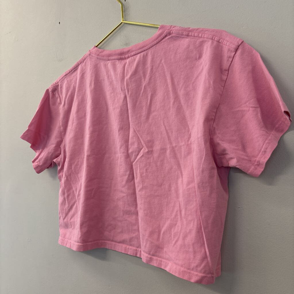 As Colour Pink Cropped 'barre energy' Graphic Tee Medium