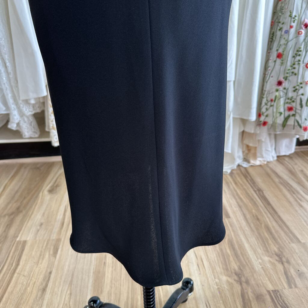 Evan Picone Black Embellished Strap Detail Midi Dress 10
