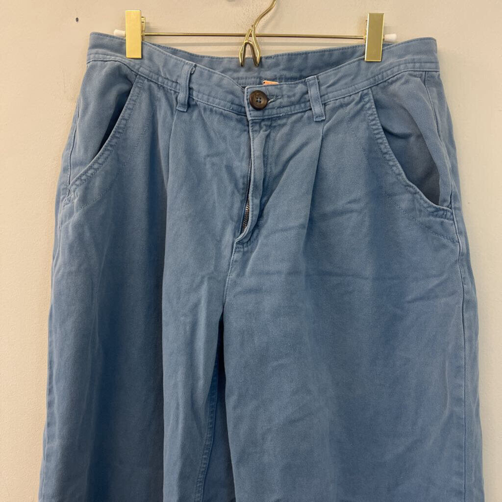 Free People Blue Wide Leg Denim Jogger Pants 8
