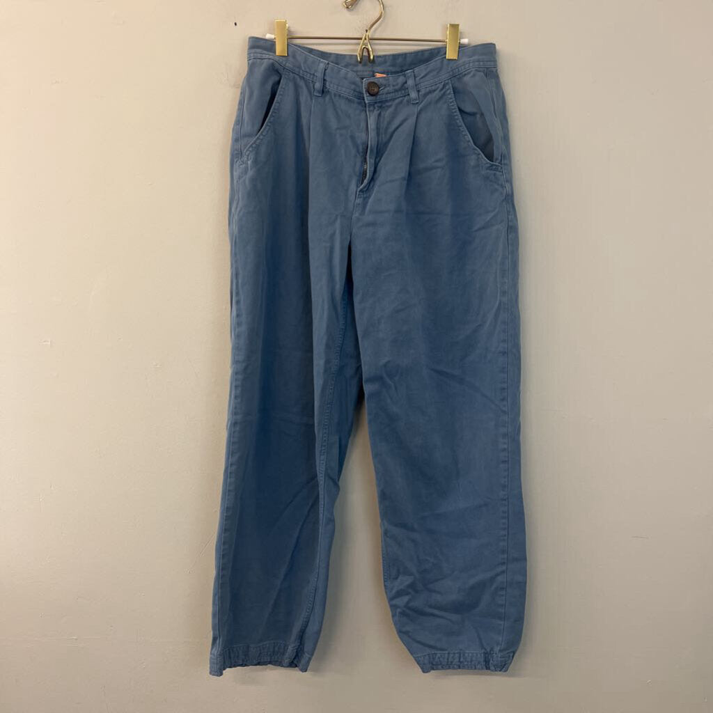 Free People Blue Wide Leg Denim Jogger Pants 8