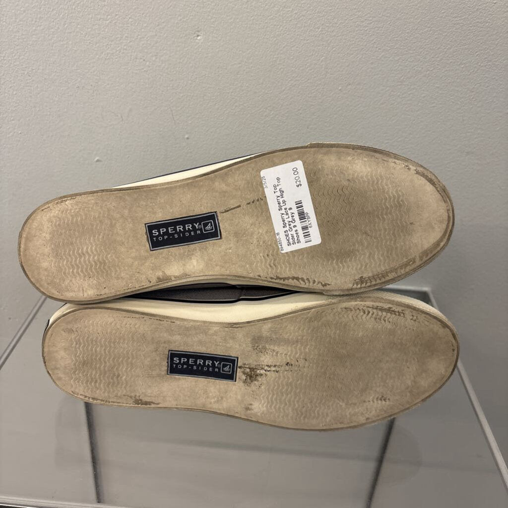 Sperry Top Sider Grey Lace Up High Top Shoes 9