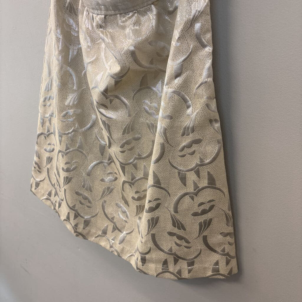 American Eagle Gold/ Silver Metallic Print Strapless Dress 10