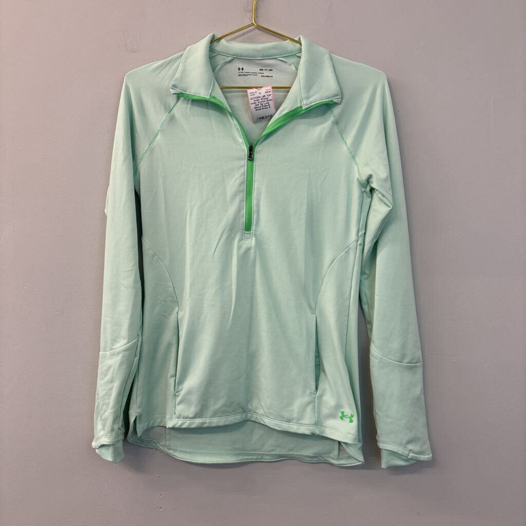 Under Armour Green Half Zip Long Sleeve Pullover Small