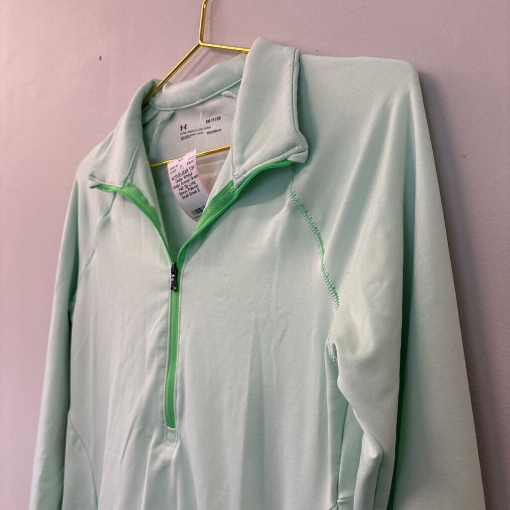 Under Armour Green Half Zip Long Sleeve Pullover Small
