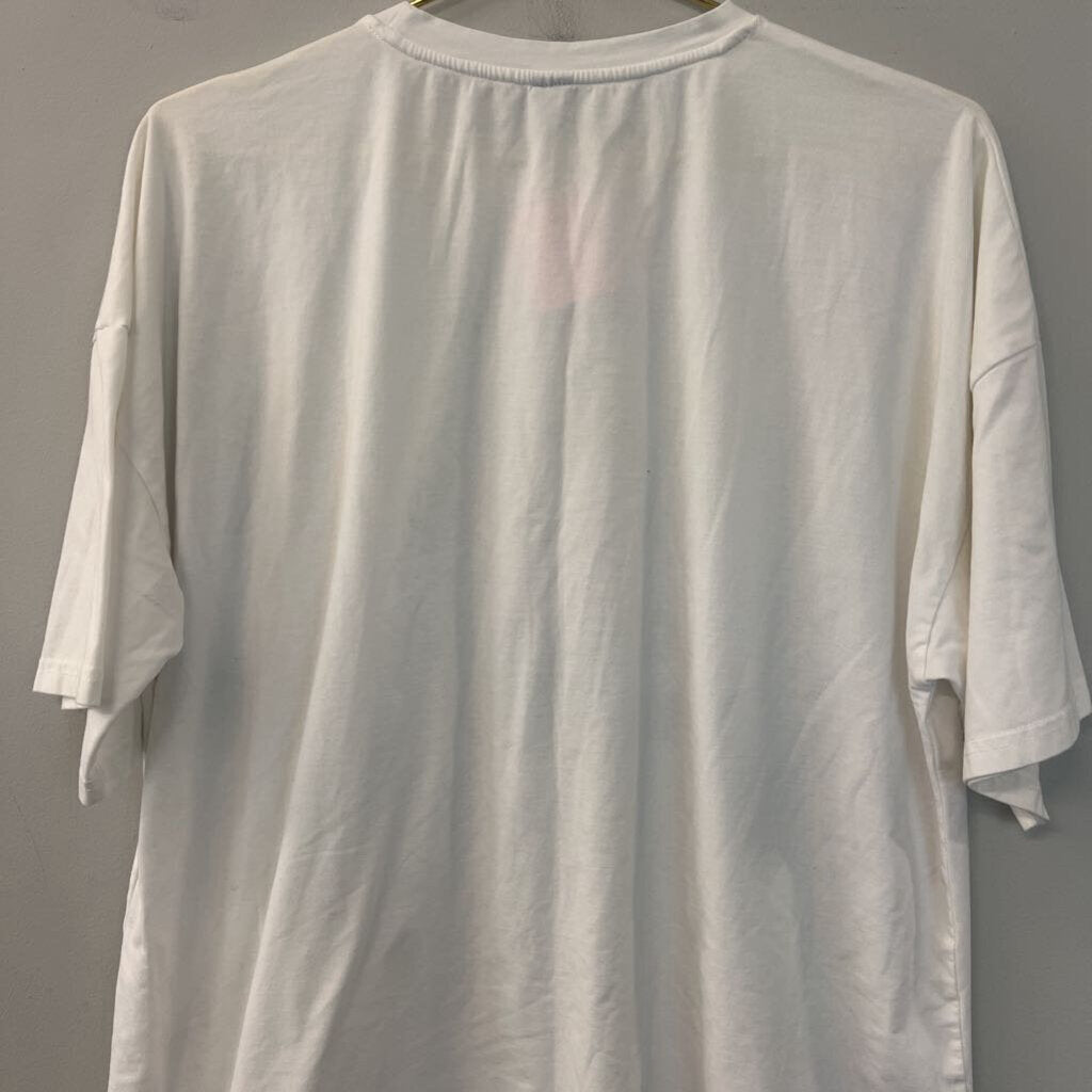 White/ Multi Flower Sunshine Short Sleeve Graphic Tee Medium