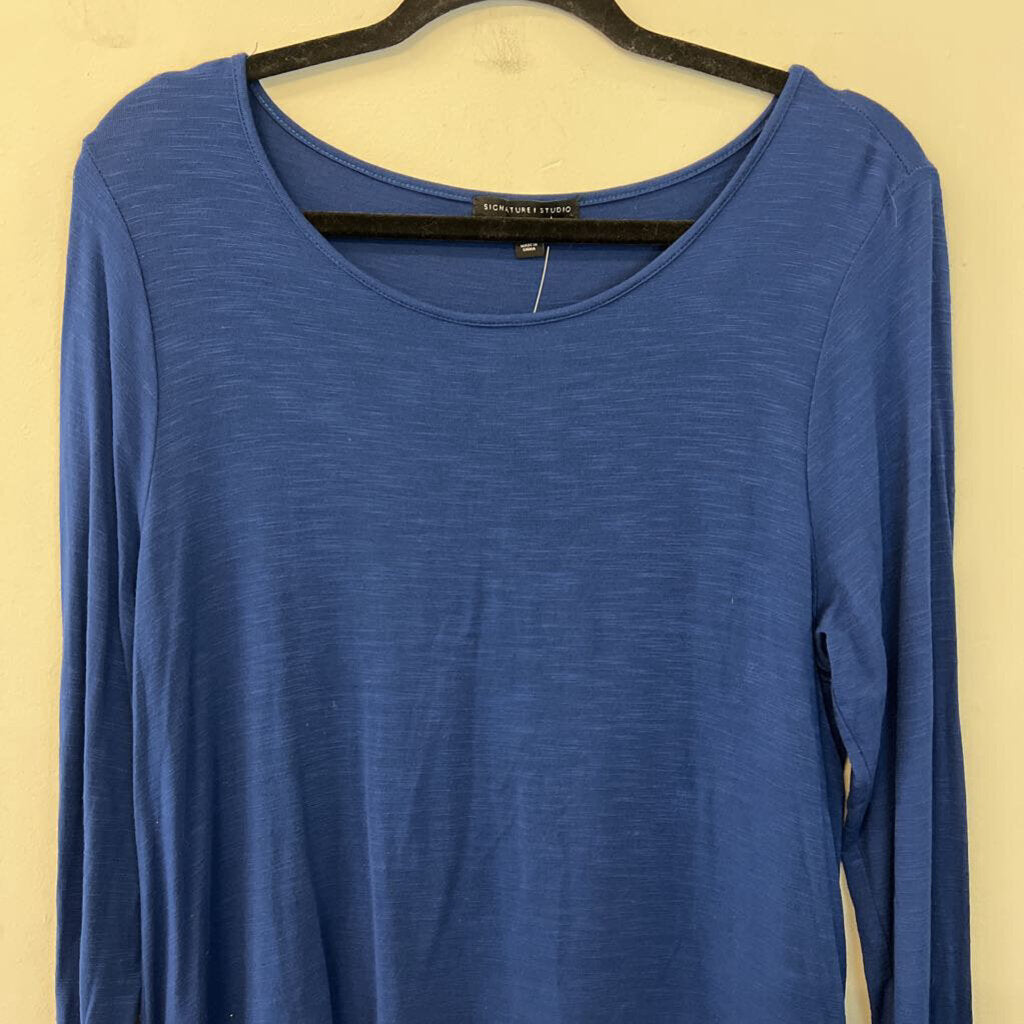 Signature Studio Blue/ White Layered Long Sleeve Top Extra Large