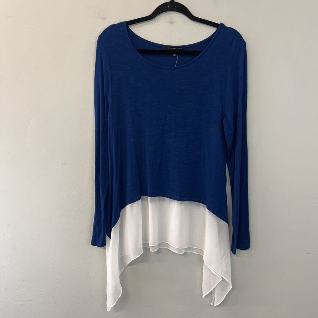 Signature Studio Blue/ White Layered Long Sleeve Top Extra Large