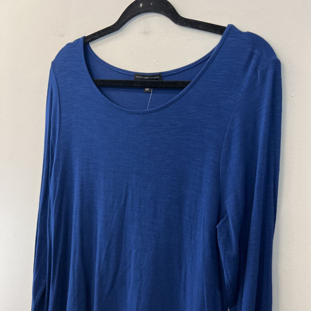 Signature Studio Blue/ White Layered Long Sleeve Top Extra Large