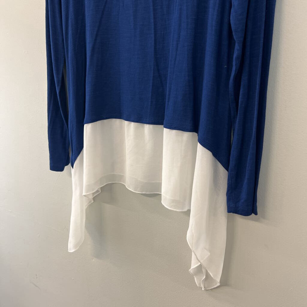 Signature Studio Blue/ White Layered Long Sleeve Top Extra Large