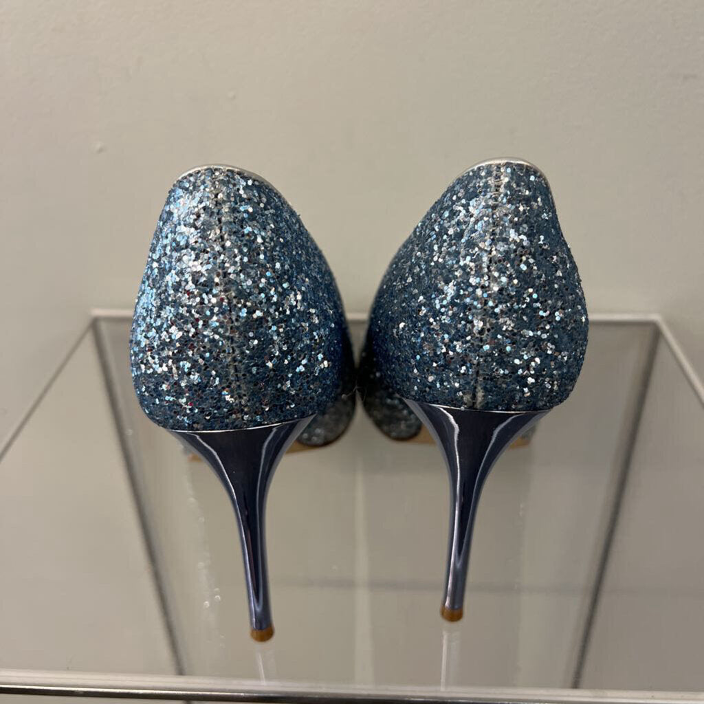 Nine West Silver Sparkle Pump Heels 8