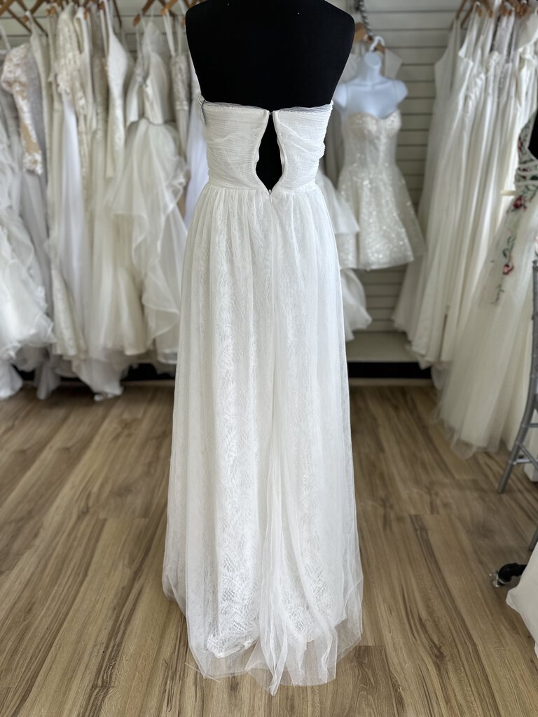 Lulus Ivory Tulle/Lace Strapless A-Line Bridal Gown XL