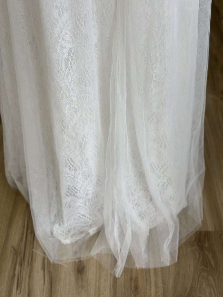 Lulus Ivory Tulle/Lace Strapless A-Line Bridal Gown XL
