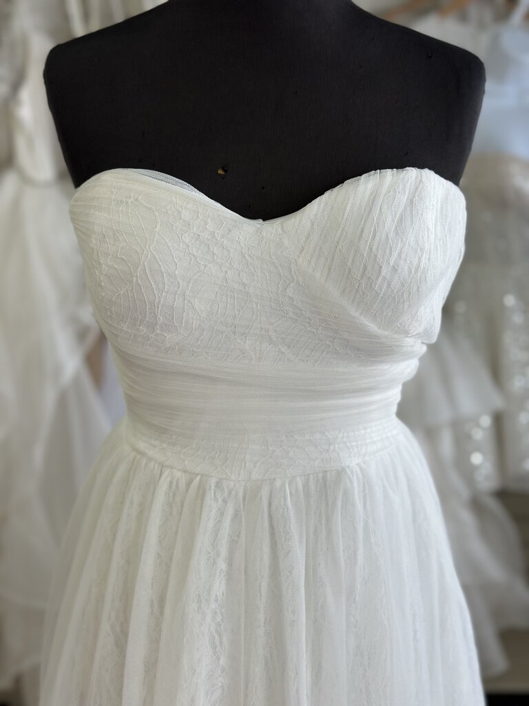Lulus Ivory Tulle/Lace Strapless A-Line Bridal Gown XL