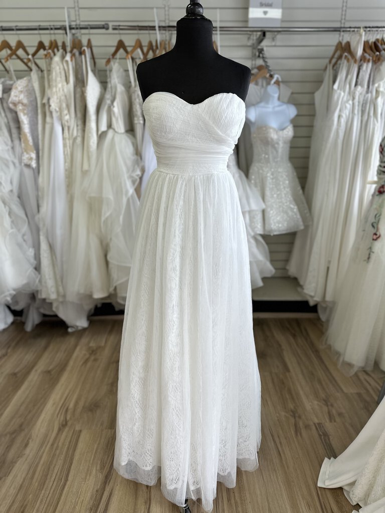 Lulus Ivory Tulle/Lace Strapless A-Line Bridal Gown XL