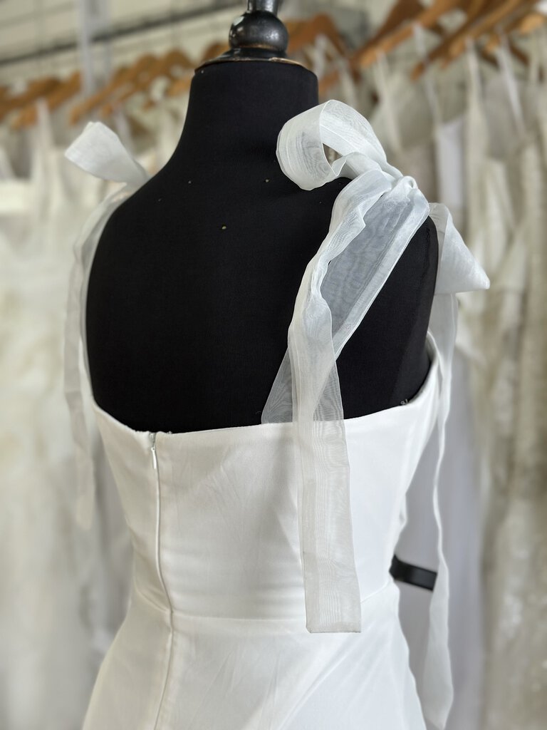Lulus Ivory Chiffon Gown with Tie Straps XL