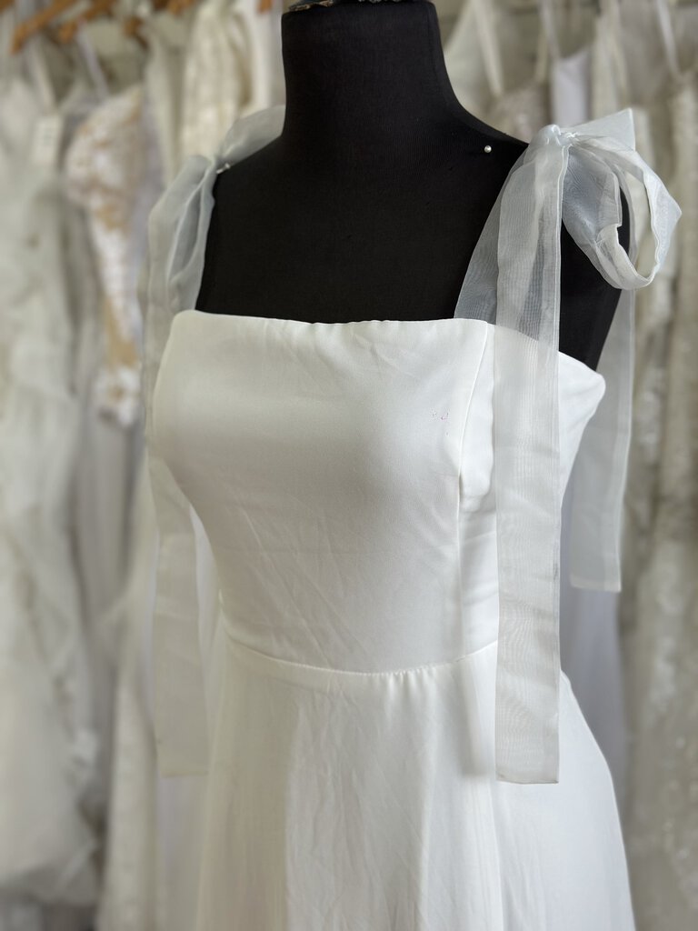 Lulus Ivory Chiffon Gown with Tie Straps XL