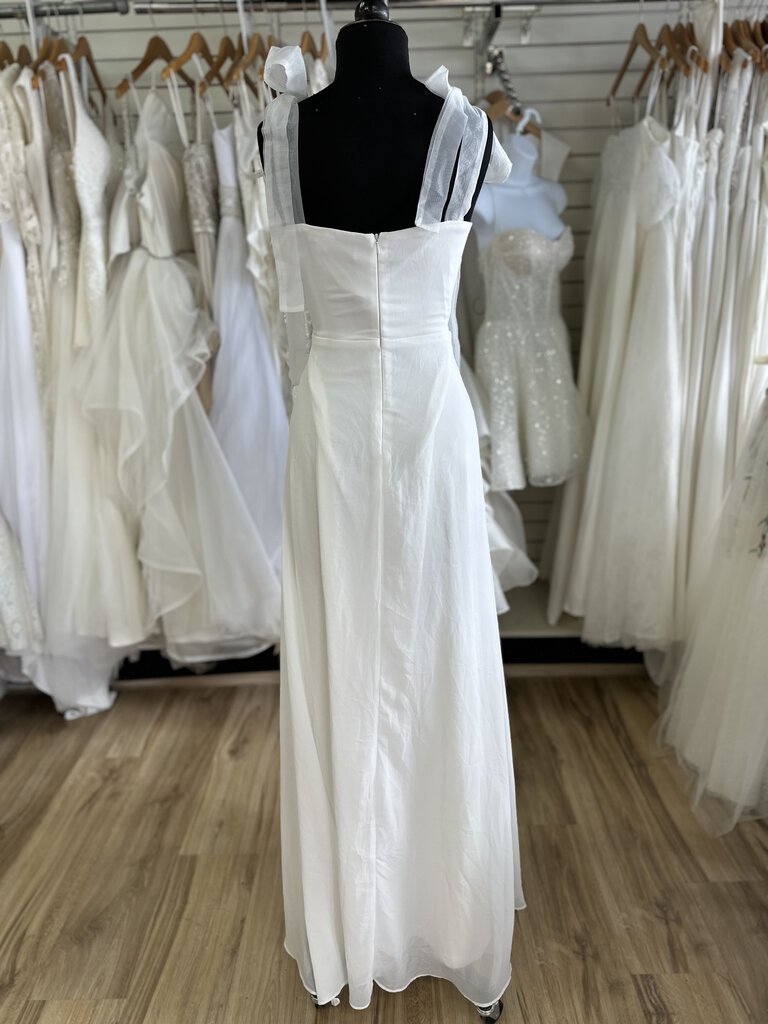Lulus Ivory Chiffon Gown with Tie Straps XL